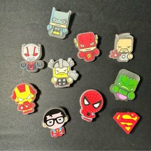 Jibbitz Shoe and Bracelet Charms 10 Piece Justice League Marvel Croc Accessories